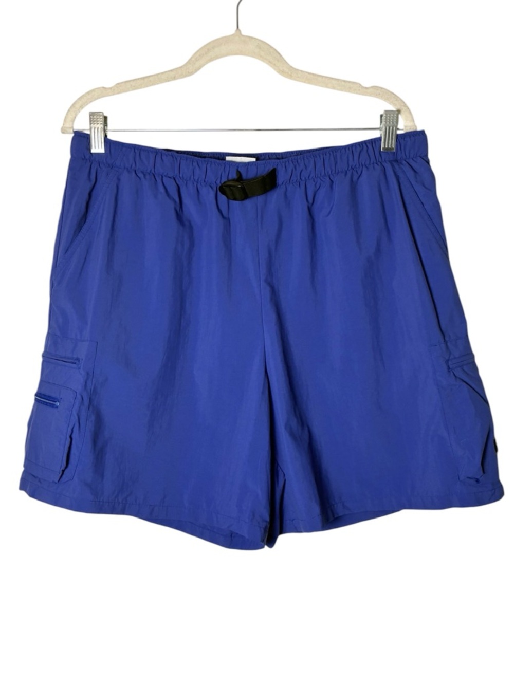 Columbia Women’s Blue Nylon Trail Cargo Shorts Outdoor Belted Camping